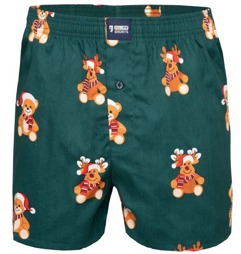 HAPPY SHORTS Boxershorts Happy Shorts Herren american Boxer Boxershorts Shorts Webboxer Weihnachten X-Mas Geschenk Rentier - Reindeer (1-St) von HAPPY SHORTS