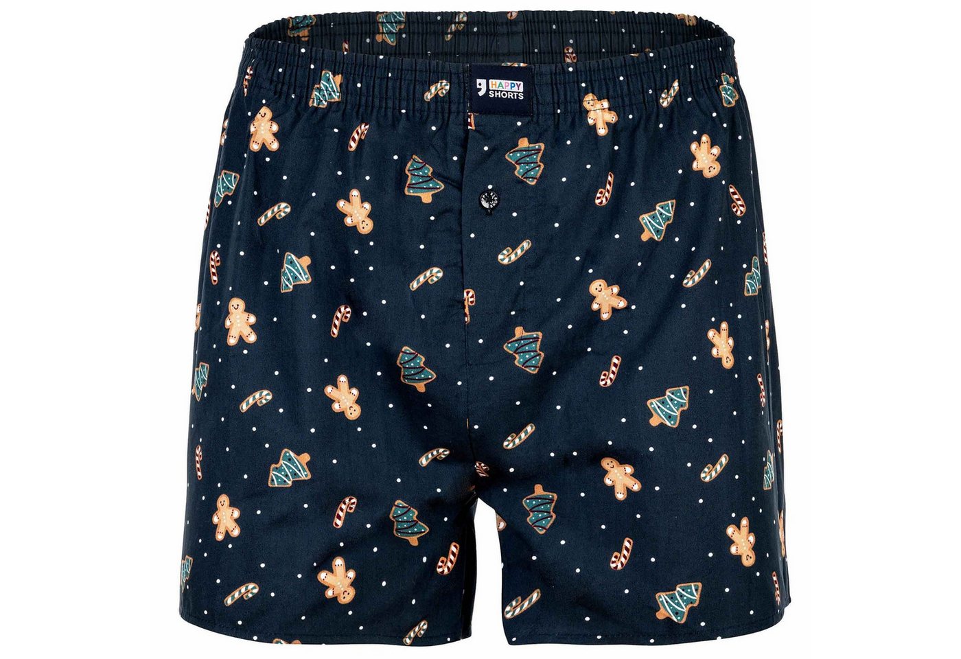 HAPPY SHORTS Boxershorts Herren Web-Boxershorts 1er Pack Baumwolle (Packung, 1er Pack) von HAPPY SHORTS
