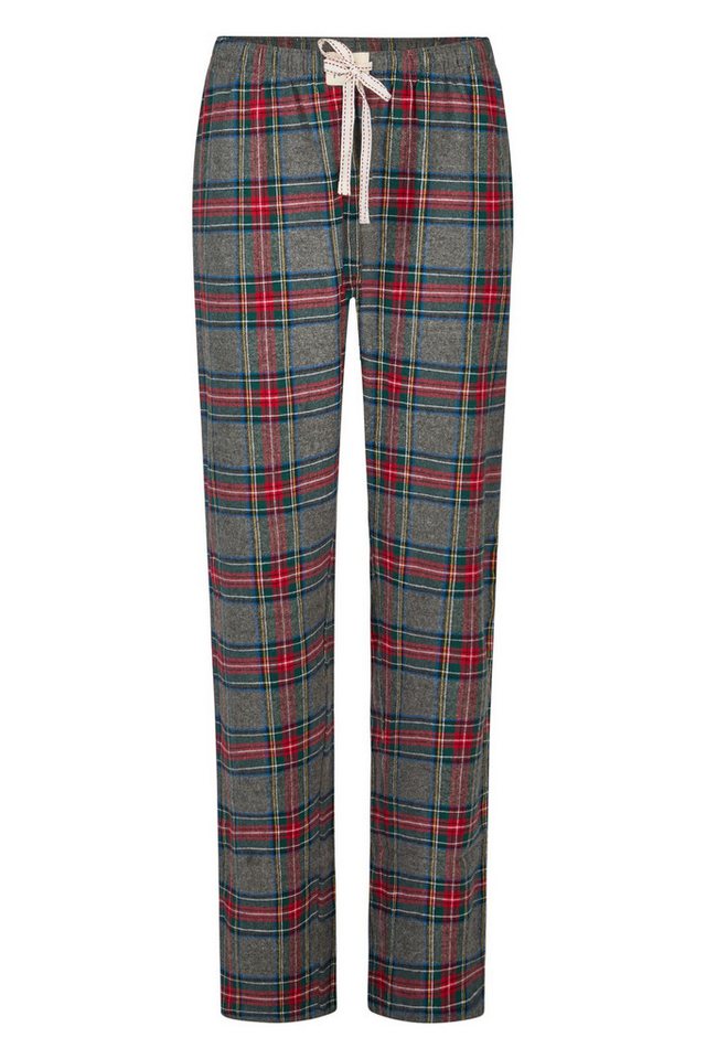HAPPY SHORTS Pyjama HAPPY SHORTS Damen Flanell Schlafanzughose Homewear X-MAS Grau Kariert von HAPPY SHORTS