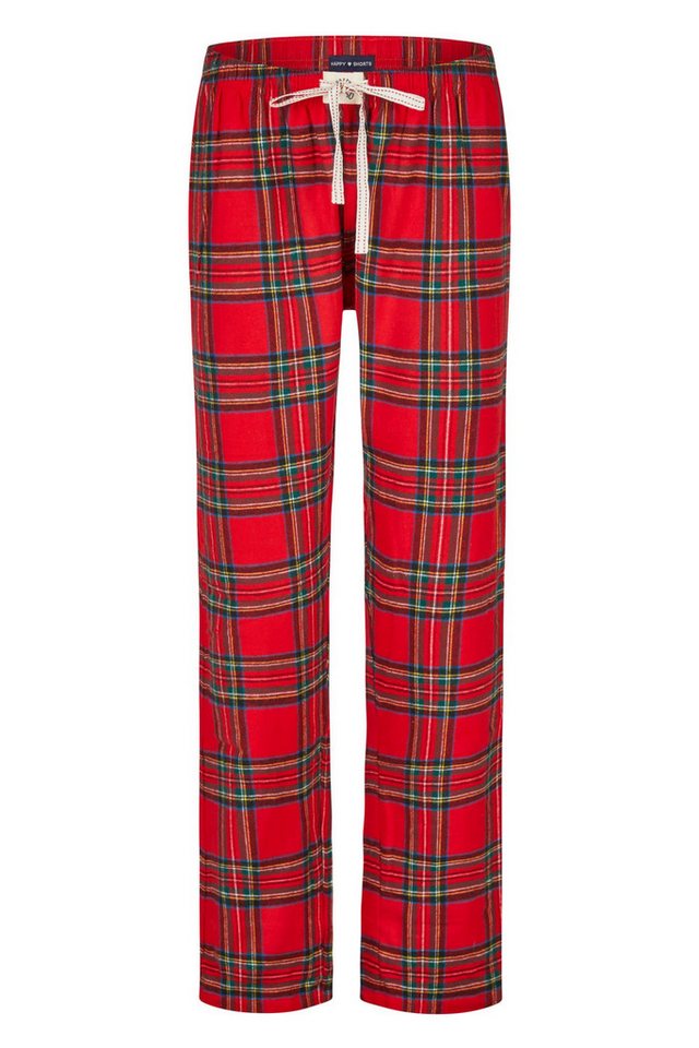 HAPPY SHORTS Pyjama HAPPY SHORTS Damen Flanell Schlafanzughose Homewear X-MAS Rot Kariert von HAPPY SHORTS