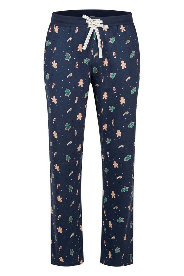 HAPPY SHORTS Pyjama HAPPY SHORTS Herren Schlafanzughose Homewear XMAS Navy Weihnachtsprint von HAPPY SHORTS