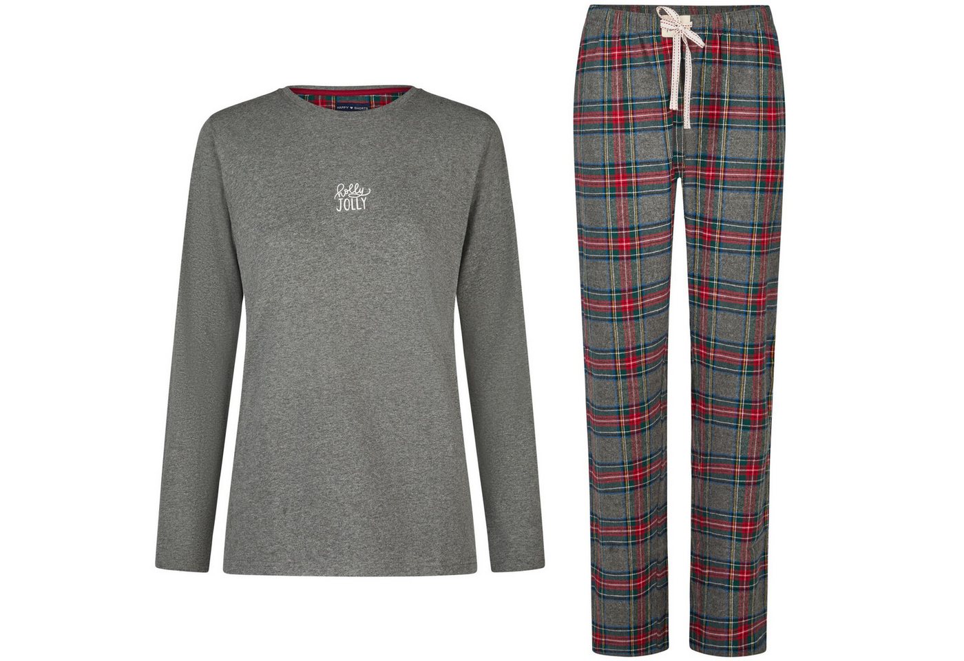 HAPPY SHORTS Pyjama Happy Shorts Damen Flanell Jersey Pyjama Schlafanzug Homewear XMAS von HAPPY SHORTS