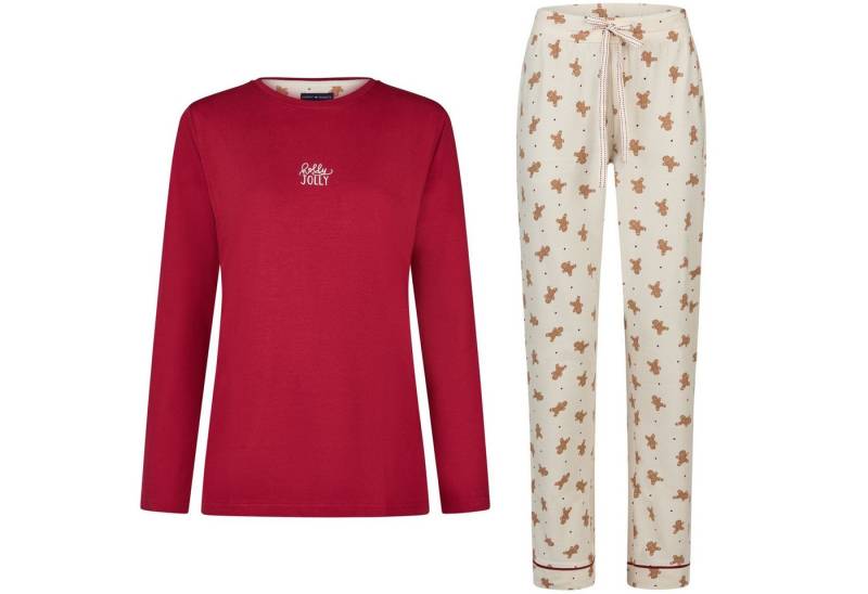 HAPPY SHORTS Pyjama Happy Shorts Damen Flanell Pyjama Schlafanzug Homewear XMAS Bordeaux von HAPPY SHORTS