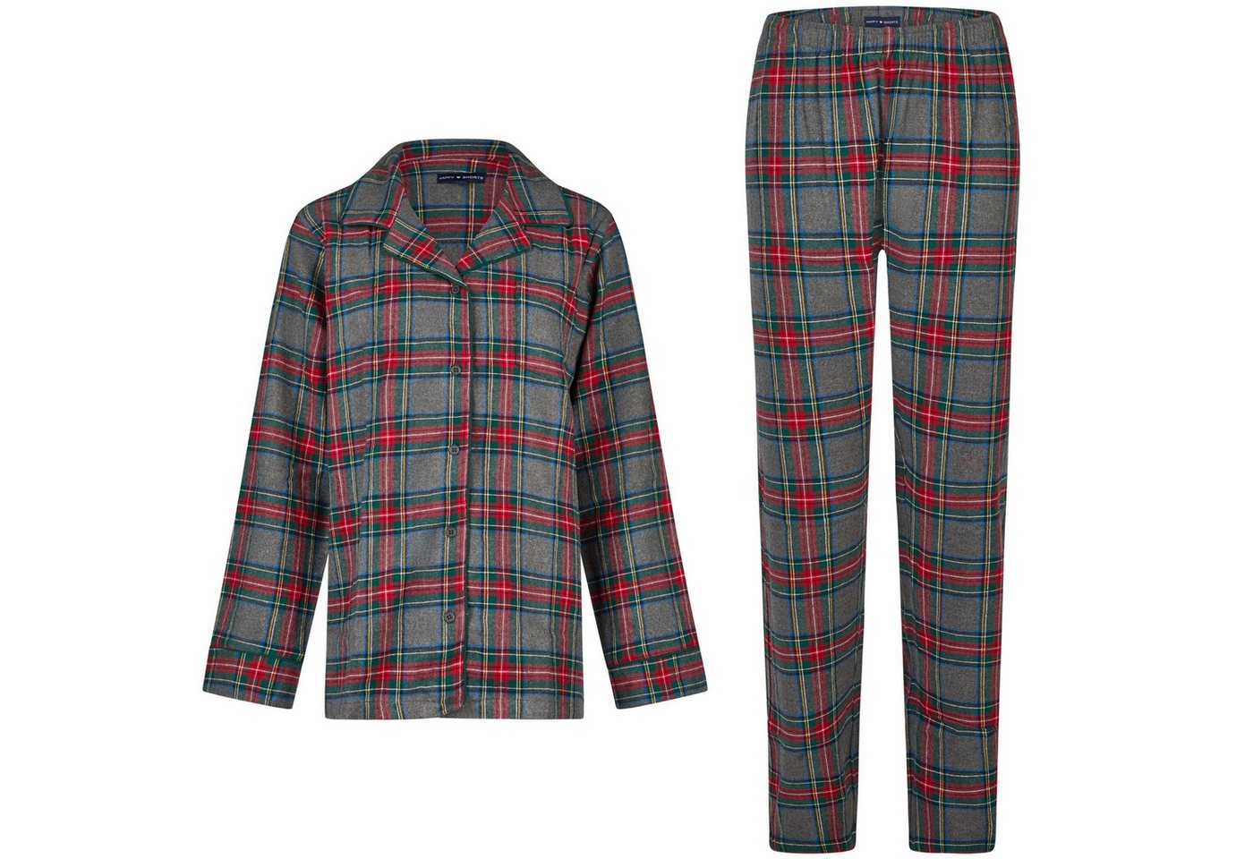HAPPY SHORTS Pyjama Happy Shorts Damen Flanell Pyjama Schlafanzug Homewear XMAS Grau Rot HAPPY SHORTS Pyjama Happy Shorts Damen Flanell Pyjama Schlafanzug Homewear XMAS Grau Rot von HAPPY SHORTS