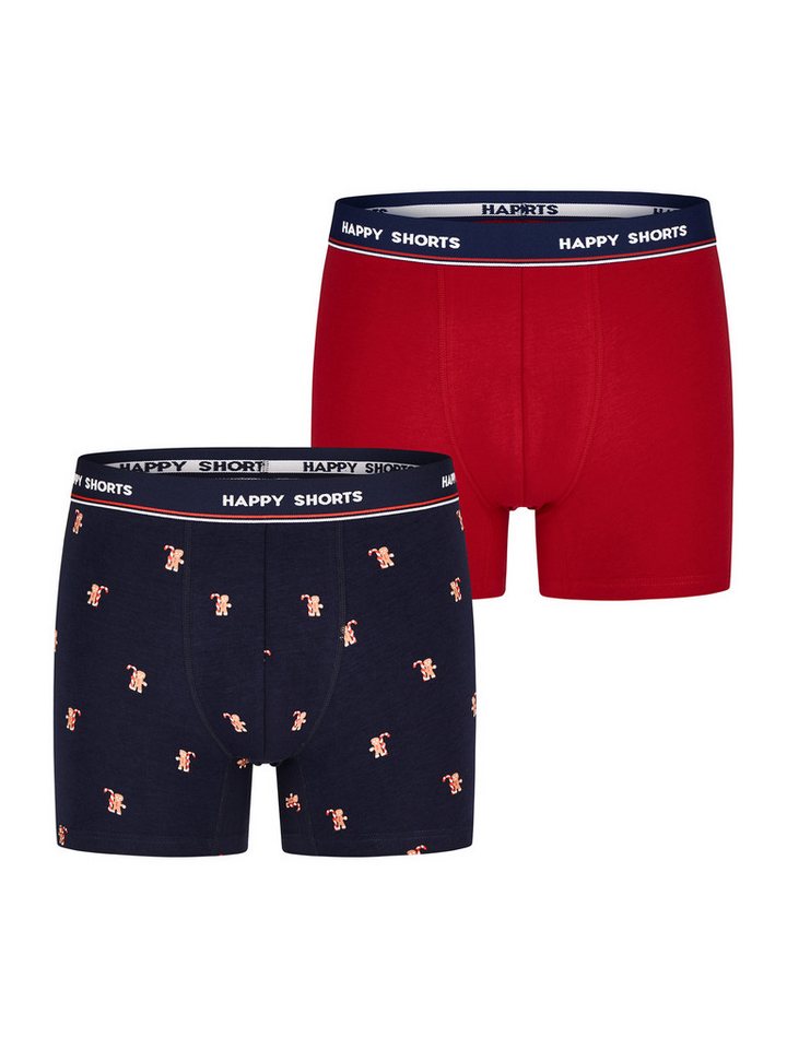 HAPPY SHORTS Retro Boxer Jersey XMAS (2-St) Gingerbread Men Trunks Unterwäsche Weihnachten Boxershorts von HAPPY SHORTS