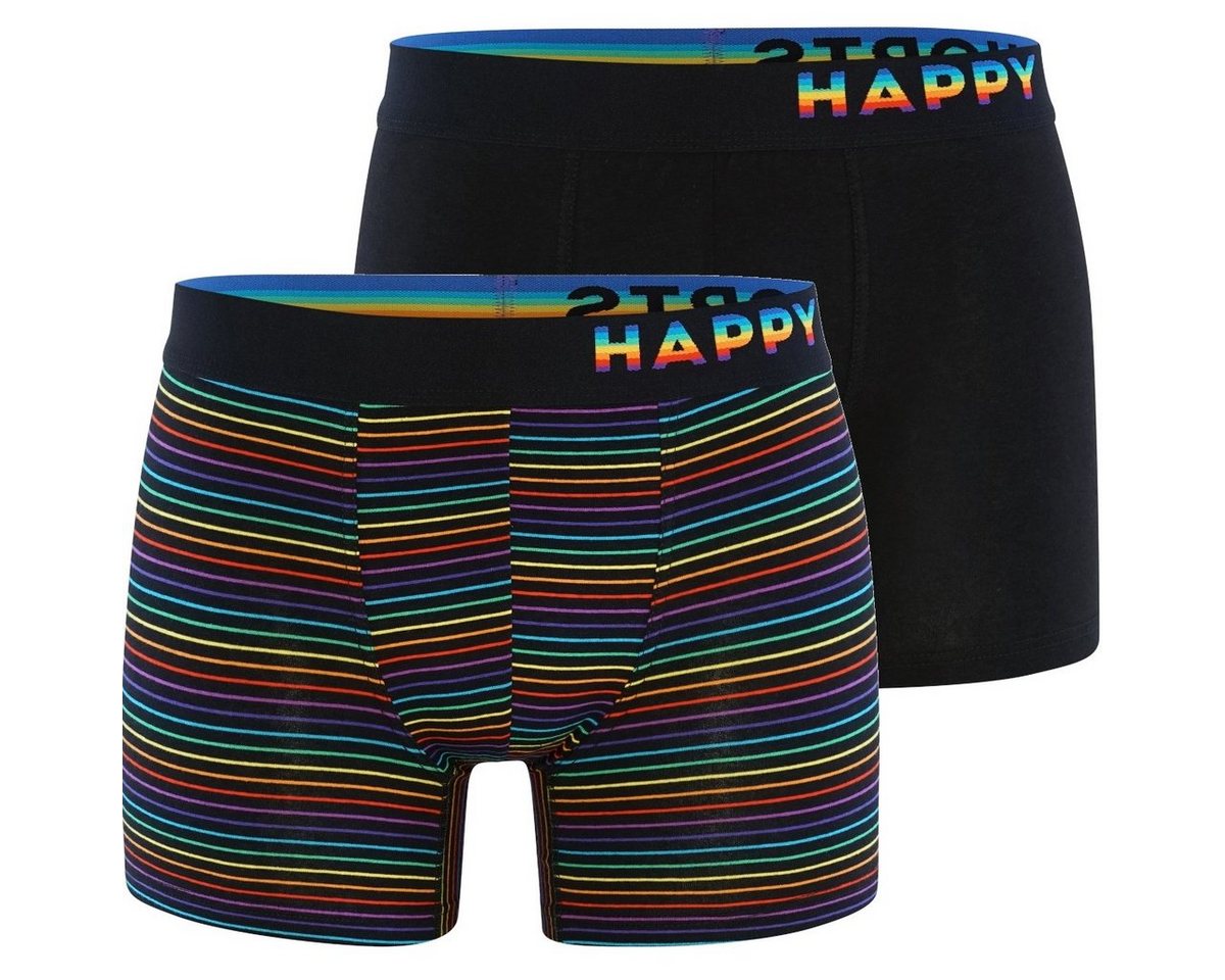 HAPPY SHORTS Retro Pants 2-Pack Trunks Rainbow Stripes von HAPPY SHORTS