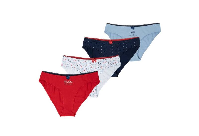 HAPPY SHORTS Slip 4 Happy Shorts Damen Slips Unterwäsche Weihnachten Motive Mistelzweig (4-St) von HAPPY SHORTS