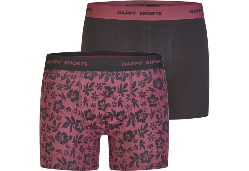 HAPPY SHORTS Trunk 2 Happy Shorts Jersey Trunk Herren Boxershorts Pant Bordeaux - Schwarz (1-St) von HAPPY SHORTS