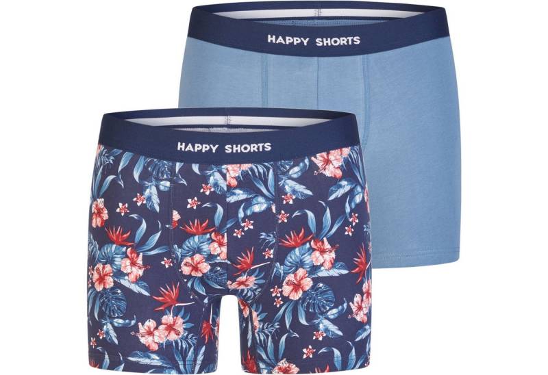 HAPPY SHORTS Trunk 2 Happy Shorts Jersey Trunk Herren Boxershorts Pant Hawaii - Blau (1-St) von HAPPY SHORTS