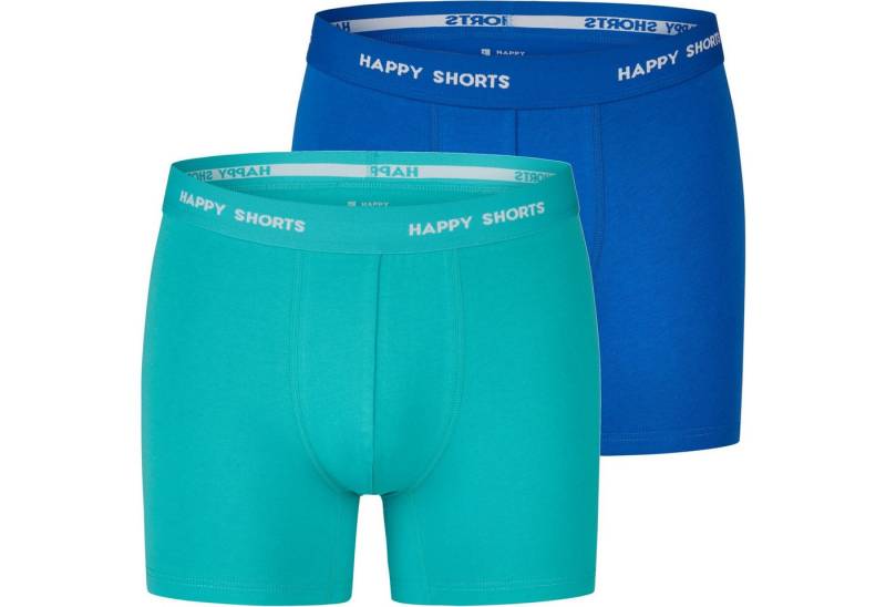 HAPPY SHORTS Trunk 2 Happy Shorts Jersey Trunk Herren Boxershorts Pant Neon Grün - Blau (1-St) von HAPPY SHORTS