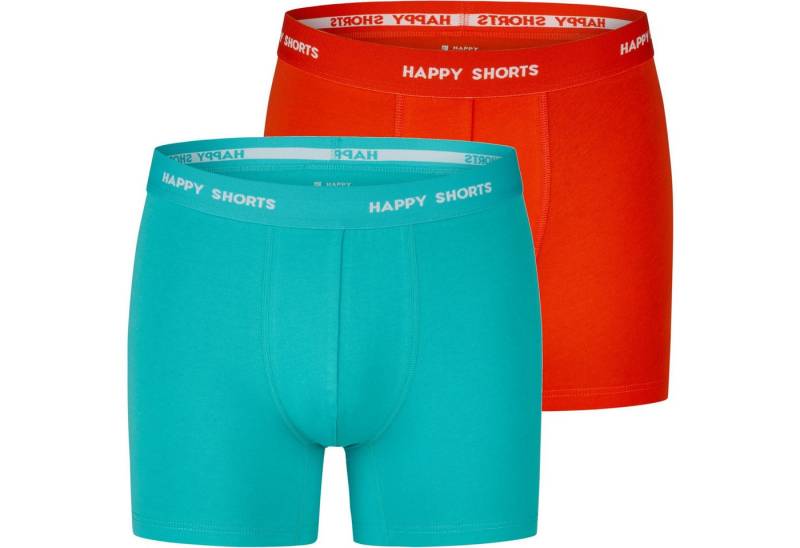 HAPPY SHORTS Trunk 2 Happy Shorts Jersey Trunk Herren Boxershorts Pant Neon Grün Orange (1-St) von HAPPY SHORTS