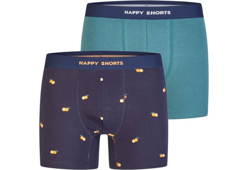 HAPPY SHORTS Trunk 2 Happy Shorts Jersey Trunk Herren Boxershorts Pant Orange - Grün (1-St) von HAPPY SHORTS