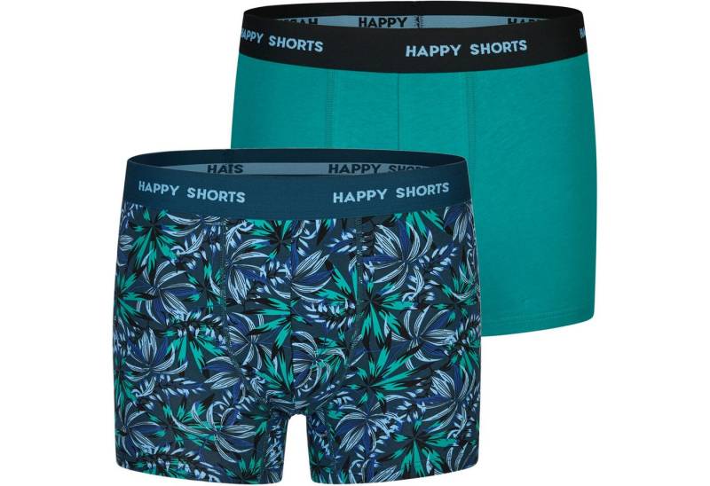 HAPPY SHORTS Trunk 2 Happy Shorts Jersey Trunk Herren Boxershorts Pant Palme Grün (1-St) von HAPPY SHORTS