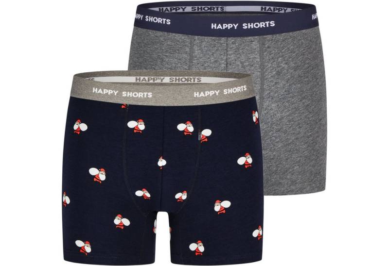 HAPPY SHORTS Trunk 2 Happy Shorts Jersey Trunk Herren Boxershorts Pant Weihnachtsmann (1-St) von HAPPY SHORTS