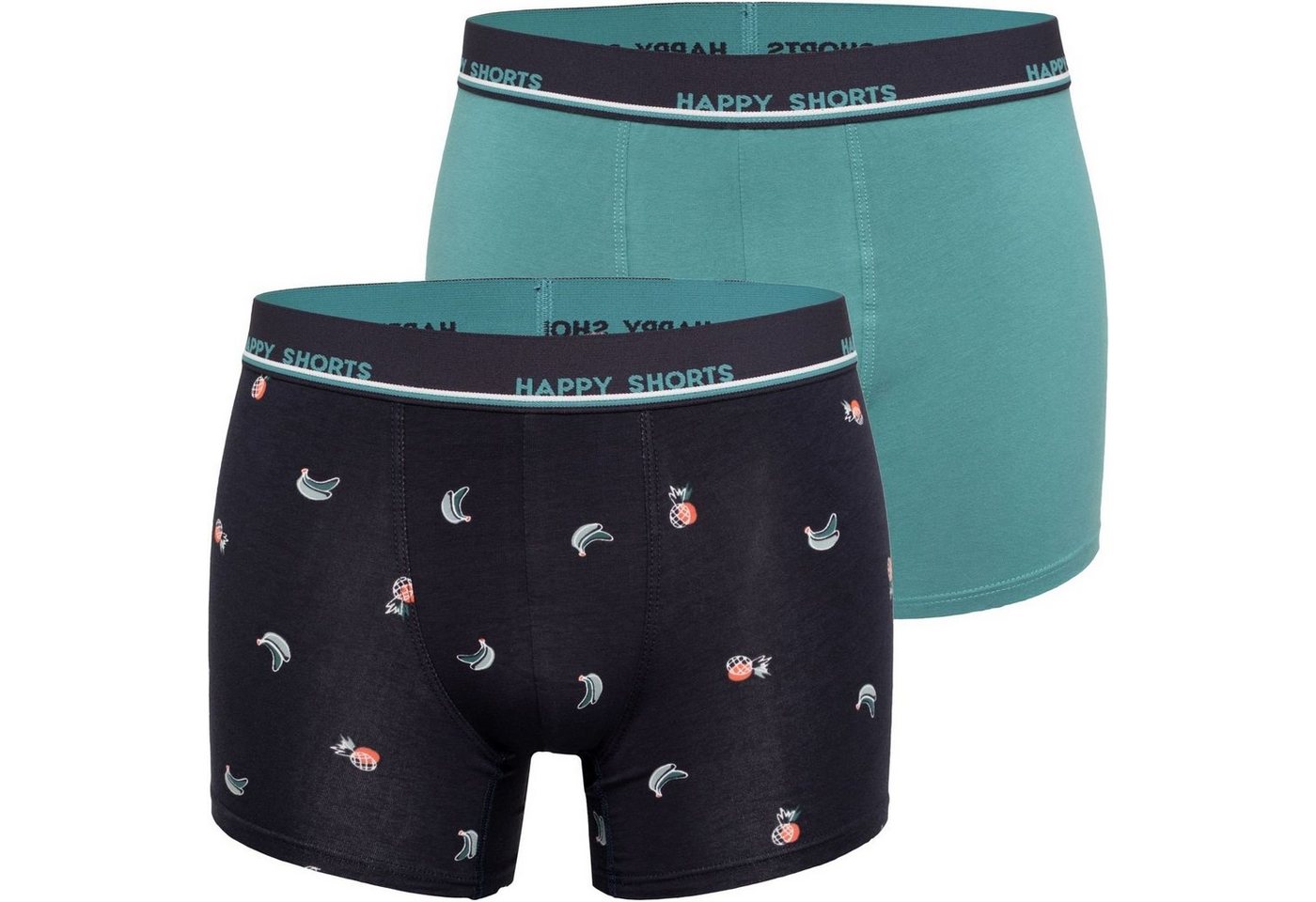 HAPPY SHORTS Trunk 2 Happy Shorts Pants Jersey Trunk Herren Boxershorts Banane Ananas - Banana Pineapple (1-St) von HAPPY SHORTS