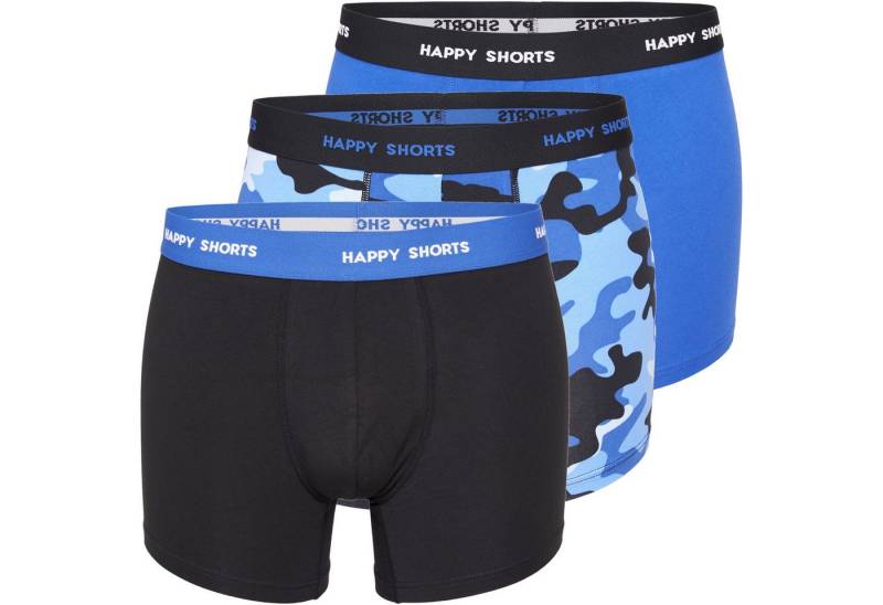 HAPPY SHORTS Trunk 3er Pack Happy Shorts Boxershorts Pants Boxer Camouflage Aqua (1-St) von HAPPY SHORTS