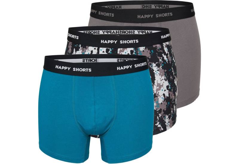 HAPPY SHORTS Trunk 3er Pack Happy Shorts Boxershorts Pants Boxer Fun grau mint (1-St) von HAPPY SHORTS
