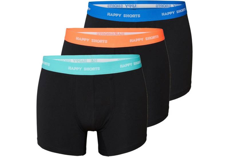 HAPPY SHORTS Trunk 3er Pack Happy Shorts Jersey Boxershorts Pants Boxer Schwarz (1-St) von HAPPY SHORTS