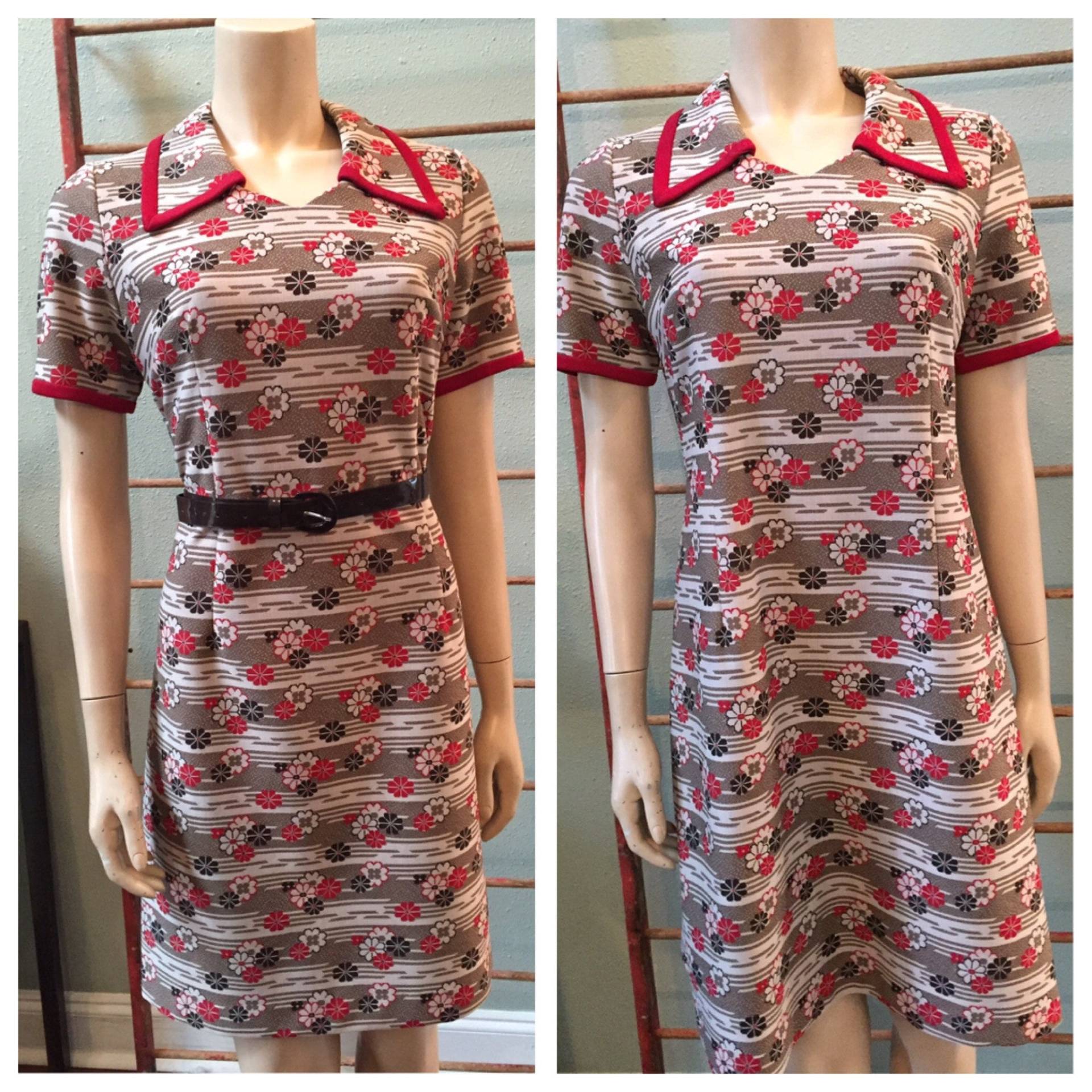 Süßes Vintage 70Er Jahre Kleid Von City Scene/Medium Süßes Vintage 70Er Jahre Kleid Von City Scene/Medium von HAPPYClothesdesigns