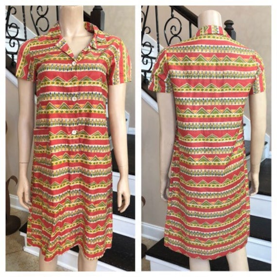 Süßes Vintage Suedwestern Style Geometrisch Bedrucktes Kleid Mit Tasche/Medium Süßes Vintage Suedwestern Style Geometrisch Bedrucktes Kleid Mit Tasche/Medium von HAPPYClothesdesigns