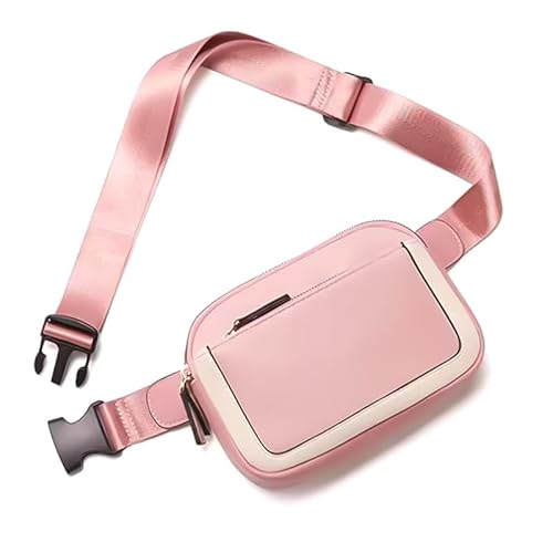 Gürteltasche für Damen, Mini-Umhängetasche, verstellbarer Riemen, PU-Leder, Bauchtasche für Damen, Pink, modisch von HAPPYLIVE SHOPPING