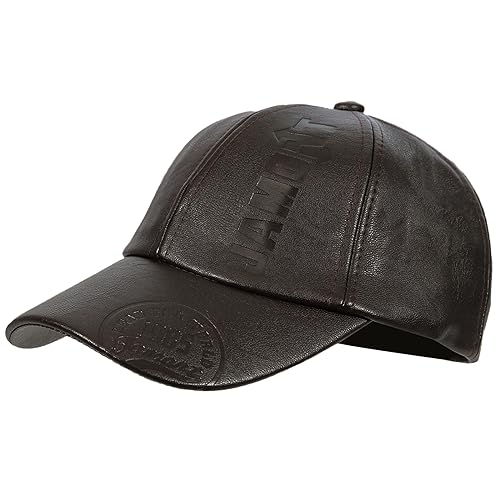 HAPPYPOP Baseballmütze Basecap Baseballcap Mützen PU Leder Winter Caps Kappe Herren Einstellbare Retro Baseball Hut Freizeit Cap modischste Vintage Golf Sport Outdoor von HAPPYPOP