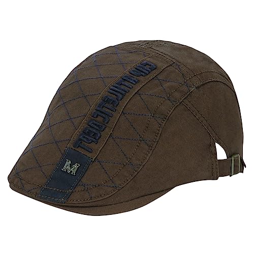 HAPPYPOP Schirmmütze Herren Schiebermütze Schwarz Driving Cabbie Jagd Flatcap Newsboy Cap von HAPPYPOP