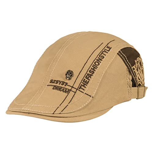 HAPPYPOP Schirmmütze Herren Schiebermütze Schwarz Driving Cabbie Jagd Flatcap Newsboy Cap von HAPPYPOP