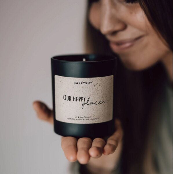 HAPPYSOY Duftkerze aus Sojawachs - handgemacht in München - vegan und plastikfrei von HAPPYSOY