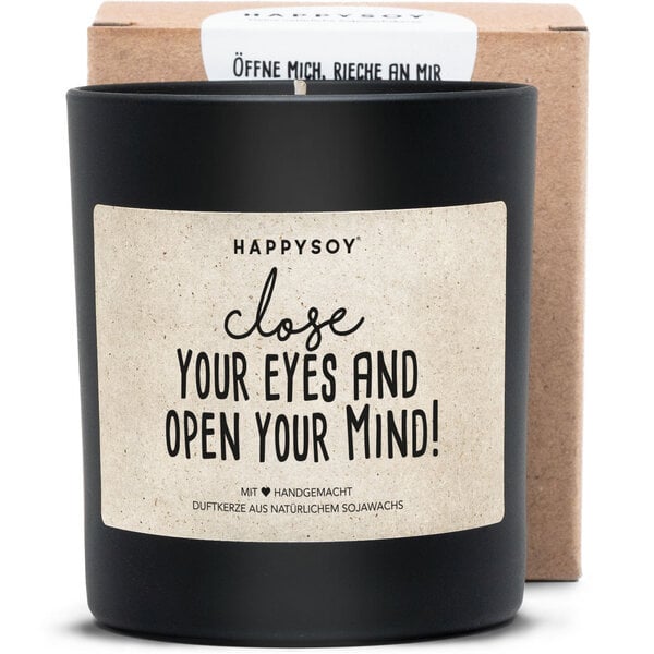 HAPPYSOY Kerze Close your eyes and open your mind! von HAPPYSOY