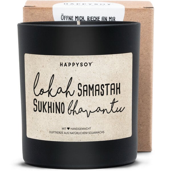 HAPPYSOY Kerze Lokah Samastah Sukhino Bhavantu von HAPPYSOY