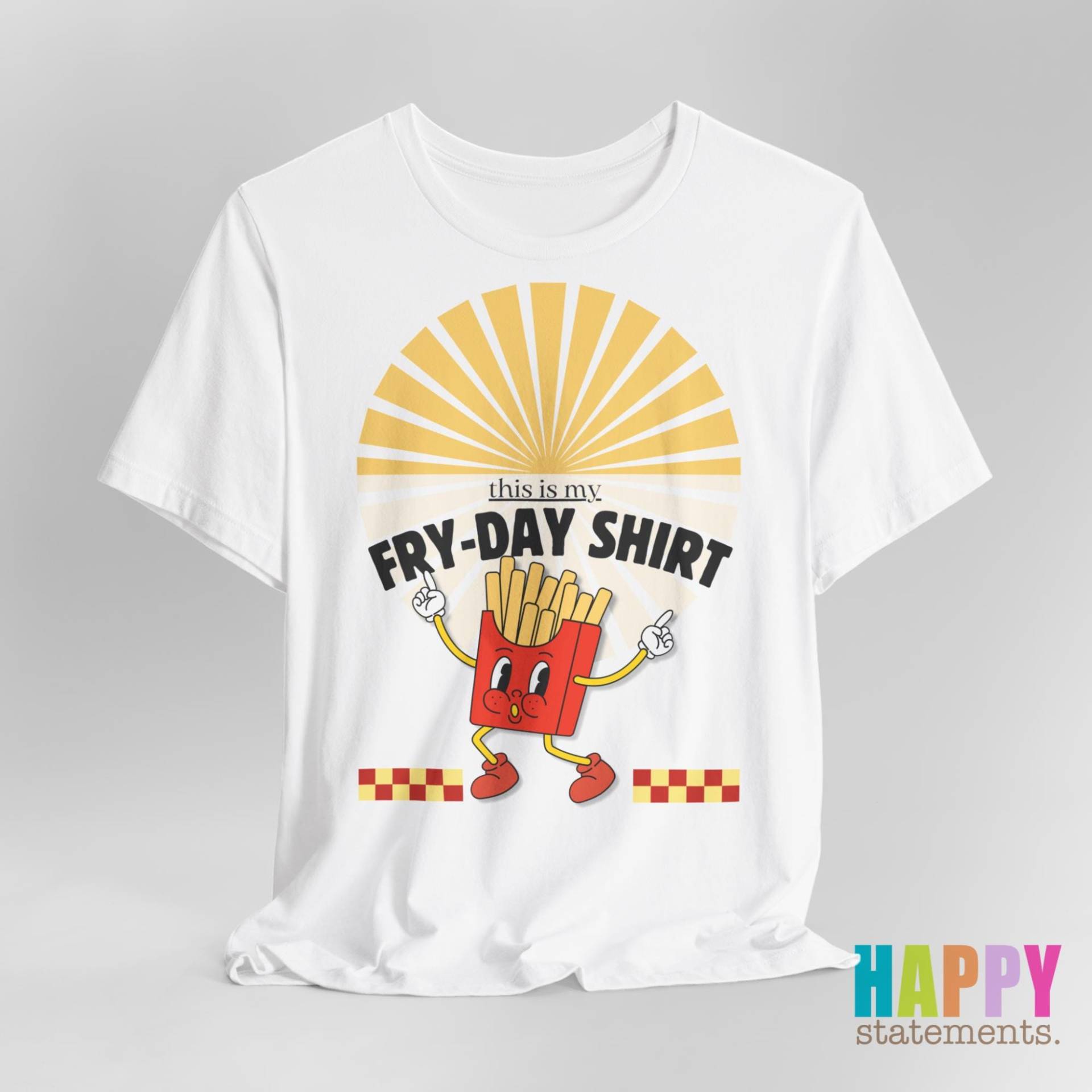 statement T-Shirt - Fry-Day Shirt Lustiges Aus 100% Baumwolle, Weiß, S-2xl Retro Pommes Motiv statement T-Shirt - Fry-Day Shirt Lustiges Aus 100% Baumwolle, Weiß, S-2xl Retro Pommes Motiv von HAPPYstatements