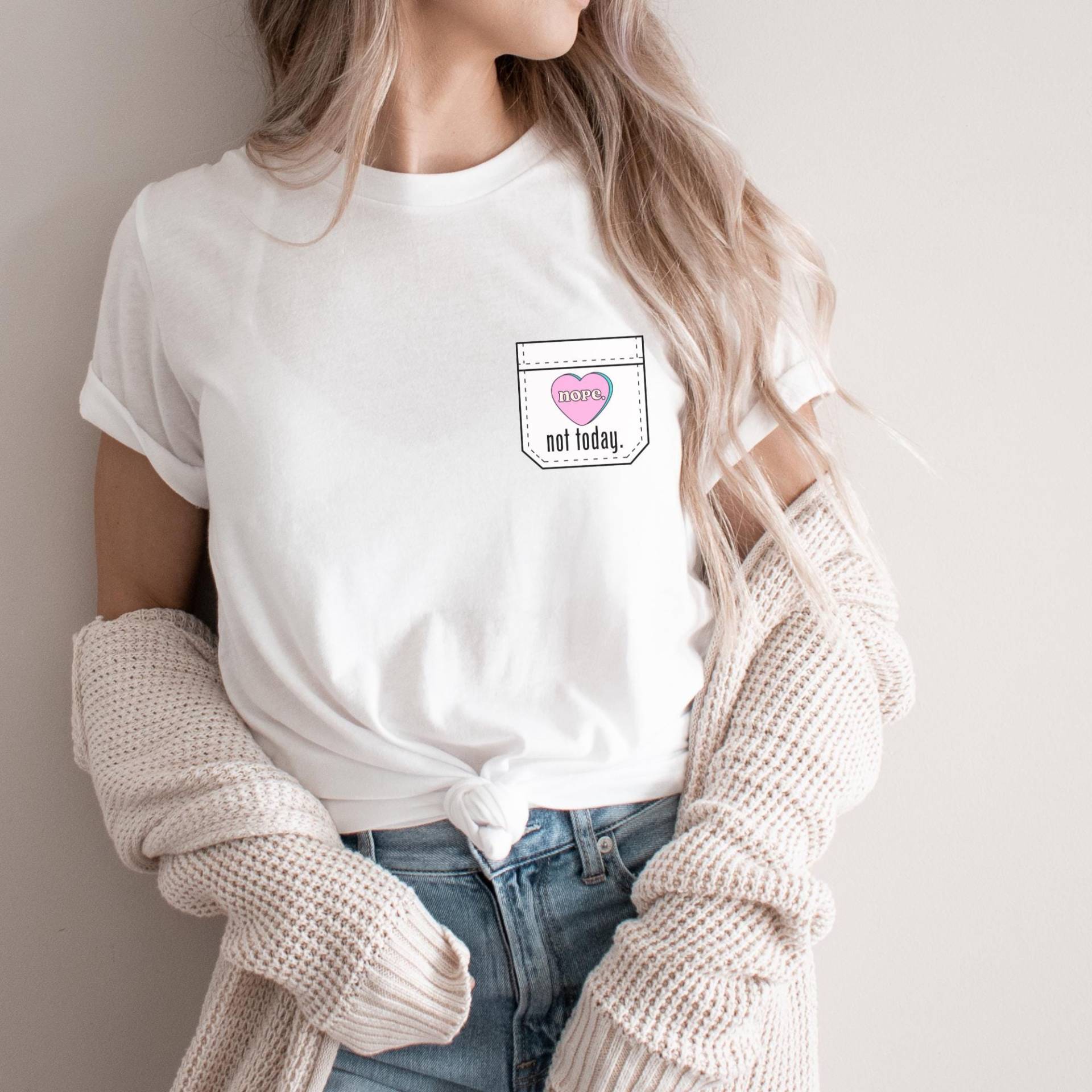 statement Tshirt - Nope. Not Today. T-Shirt Mit Spruch 100% Baumwolle, S-2xl, Weiß statement Tshirt - Nope. Not Today. T-Shirt Mit Spruch 100% Baumwolle, S-2xl, Weiß von HAPPYstatements