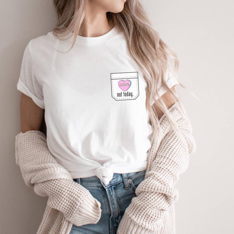statement Tshirt - Nope. Not Today. T-Shirt Mit Spruch 100% Baumwolle, S-2xl, Weiß statement Tshirt - Nope. Not Today. T-Shirt Mit Spruch 100% Baumwolle, S-2xl, Weiß von HAPPYstatements