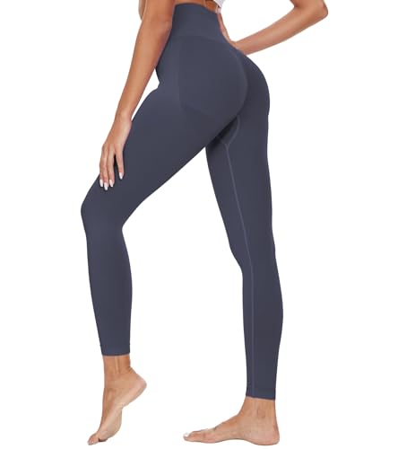 HAPYWER Scrunch Butt Leggings Damen Push up High Waist Sportleggins Bauchweg Kompression Seamless Leggings Blickdicht Booty Lifting Tights Po Gym Sporthose(TiefGrau,L) von HAPYWER