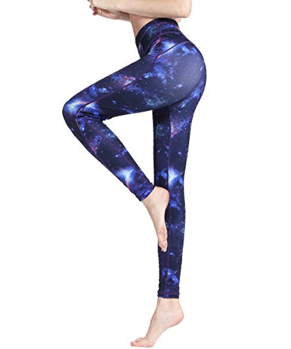 HAPYWER Yoga Leggings Damen High Waist Yogahose Bunt Gym Sport Leggings Tummy Control Running Workout - Stretch Kompressionshose mit Aufdruck für Frauen von HAPYWER