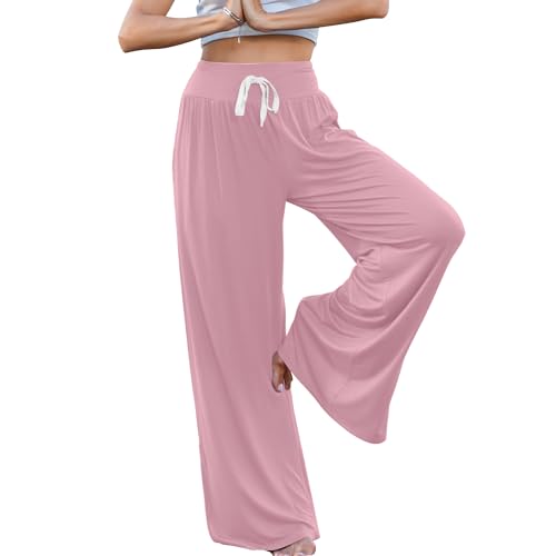HAPYWER Yogahose Damen Lang Palazoo Hose Sommer Sommerhose Leicht Haremshose Jogginghose Hohe Taille Flatterhose Sommer mit Schlitz Schlitz Stoffhose Weites Bein S-XXL HAPYWER Yogahose Damen Lang Palazoo Hose Sommer Sommerhose Leicht Haremshose Jogginghose Hohe Taille Flatterhose Sommer mit Schlitz Schlitz Stoffhose Weites Bein S-XXL von HAPYWER