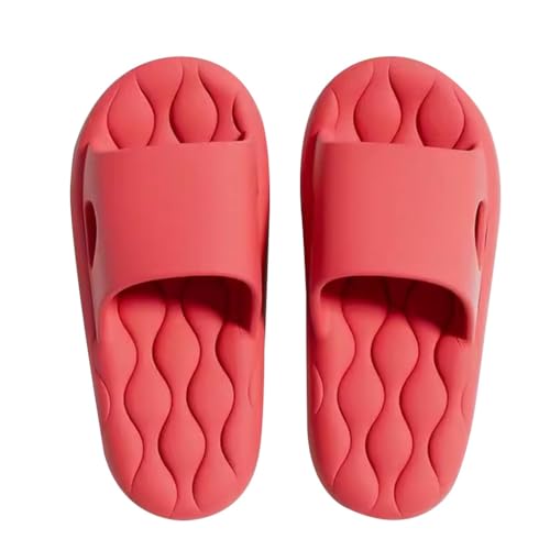 Plantar Fasciitis Hausschuhe Für Frauen, Massage Hausschuhe Fuß Reflexologie Akupressur Sandalen Dusche Hausschuhe Für Männer Damen Offene Zehe Stoßdämpfende Sohle, Indoor & Outdoor ( Color : Red , Si von HAQMG