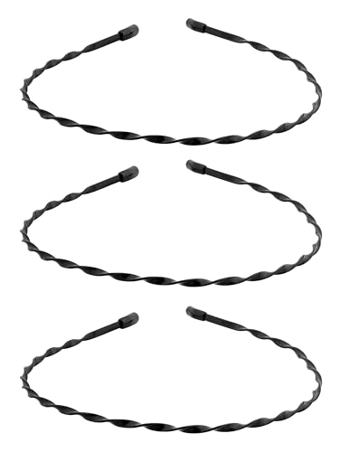 HAQUIL 3 Stück modische Metall-Stirnbänder mit gewelltem Knoten, Haarbänder für Damen und Herren, elastisches Haarband, Unisex, Herren und Damen, gewellt, rutschfest, Sport-Kopfbedeckung, HAQUIL 3 Stück modische Metall-Stirnbänder mit gewelltem Knoten, Haarbänder für Damen und Herren, elastisches Haarband, Unisex, Herren und Damen, gewellt, rutschfest, Sport-Kopfbedeckung, von HAQUIL