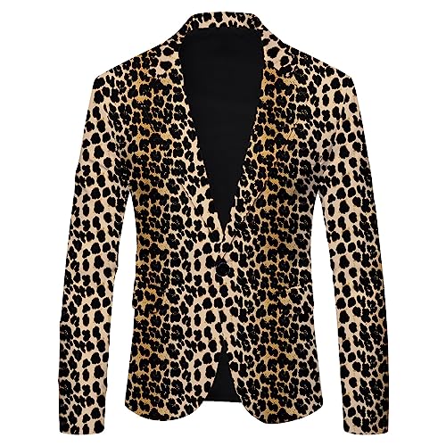 2023 Polka Dot Leopard Print Casual Britische Mode Slim Fit Anzug Herren Jacke Mantel Herren Sportlich Herren Mantel Pelzkragen von HAQUOS