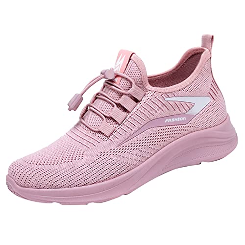 HAQUOS Damen Sneaker Barfuss Schuhe Damen Damen Laufschuhe Turnschuhe Straßenlaufschuhe rutschfest Leichtgewichts Atmungsaktiv Walkingschuhe Outdoor Tennisschuhe Freizeitschuhe (Pink, 41) von HAQUOS