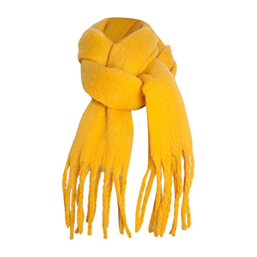 YIJOY Dicker Schal warm Damen - Schal Klassischer Und Täglich Damen Feinstrick Winter Kuschelige Warme Winter Schals Musselintuch Damen Deckenschal Winterschal warm Hochwertiges schal-tuch (Gelb) von YIJOY
