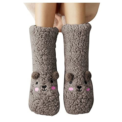 HAQUOS Kuschelsocken Damen - Weihnachtssocken Damen Christma Festlicher Socken Wandersocken für Wandern Beheizbare Thermosocken Damen Winter Stricksocken für Frauen Festival Süßes Geschenk von HAQUOS