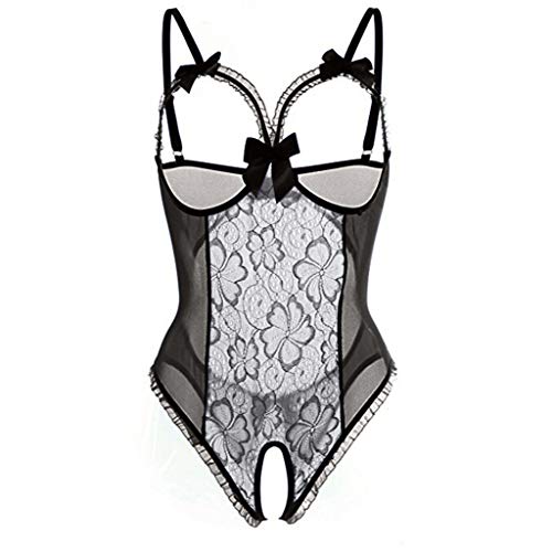 HAQUOS Spitze Dessous Für Frauen Sexy - Lace HöSchen Set Top Women Korsett Erotisch BH und Höschens Sexy V-Ausschnitt Dessous reizvoll Dessous Sets BH und Slip von HAQUOS