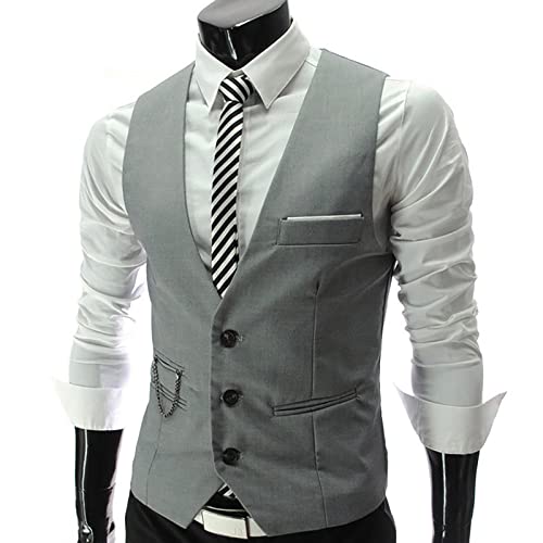 Herren Business Freizeit Hochzeit Weste V-Ausschnitt ärmellose schmale Jacke Weste Western Outfit Kinder Dekontamination Anzug Leggings Anzug Herren von HAQUOS