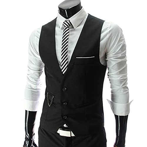 Herren Business Freizeit Hochzeit Weste V-Ausschnitt ärmellose schmale Jacke Weste Western Outfit Kinder von HAQUOS