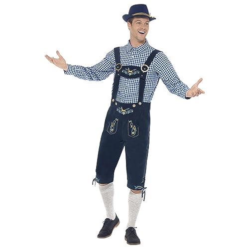 Herren New Oktoberfest Kellner Slim Fit 3-teiliger Bühnenanzug ohne Weste Sanitäter Cardigan Weste Ärmellos von HAQUOS