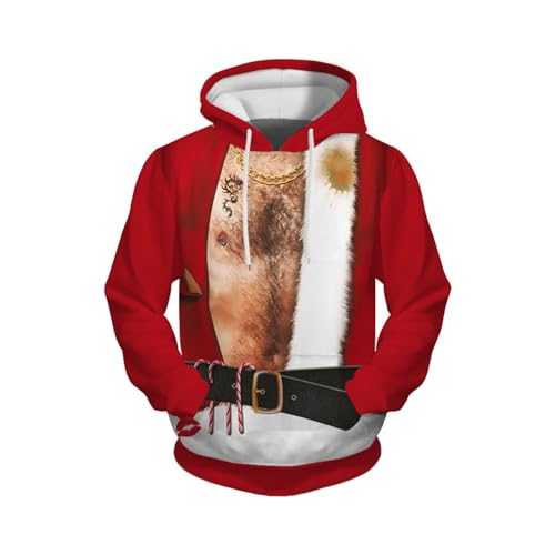 Männliches Herbst- und Winter-Weihnachts-Kapuzen-Langarm-Sweatshirt, lustig und interessant, All-Print-Taschen-Top Sweatshirts Herren Mit Kragen Und Herren Sweatshirt Herren Sweatshirt Herren Winter von HAQUOS