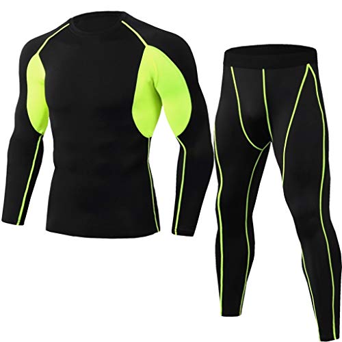 Thermounterwäsche Herren - Herren Weich Thermo Unterwäsche Kompressionsanzug Herren Set Beheiztes Unterwäsche Set Thermooberteil & Thermounterhosen Outdoor Jagd Running Slim fit Schnelltrocknend von HAQUOS