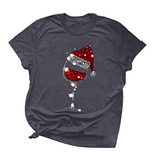 Tshirt Damen Weihnachtspullover - Lustig Rudolph Rentier Elfe Shirt Langarmshirt Lose Bluse Tops Pullover Große Größe Langarmshirt Streetwear Einzigartig Xmas Pullover T-Shirt Herbst Winter Leichte von HAQUOS